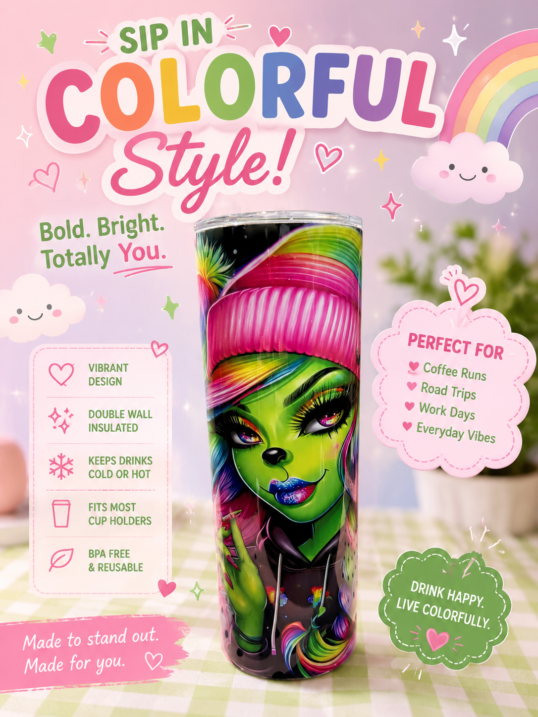 Girl Grinch Tumbler